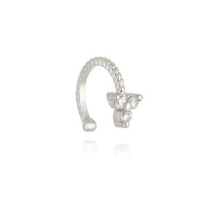 PIERCING FAKE FIORE ZIRCONIA + WHITE RHODIUM PLATED